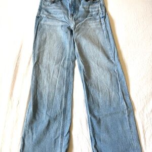 Quince Light Blue High rise relaxed straight jeans Jeans